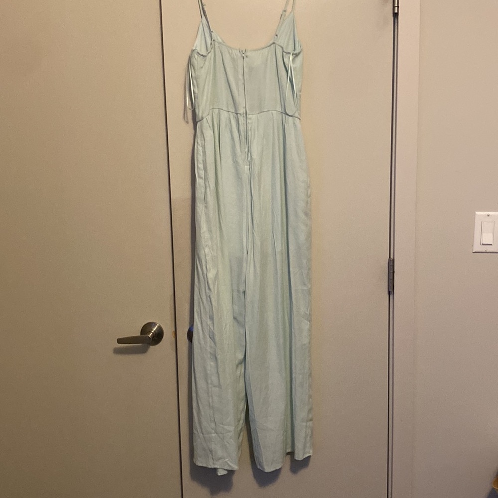 Francesca’s NWT Mint Green Knot Tie Front Jumpsuit Womens Size S - Picture 6 of 7